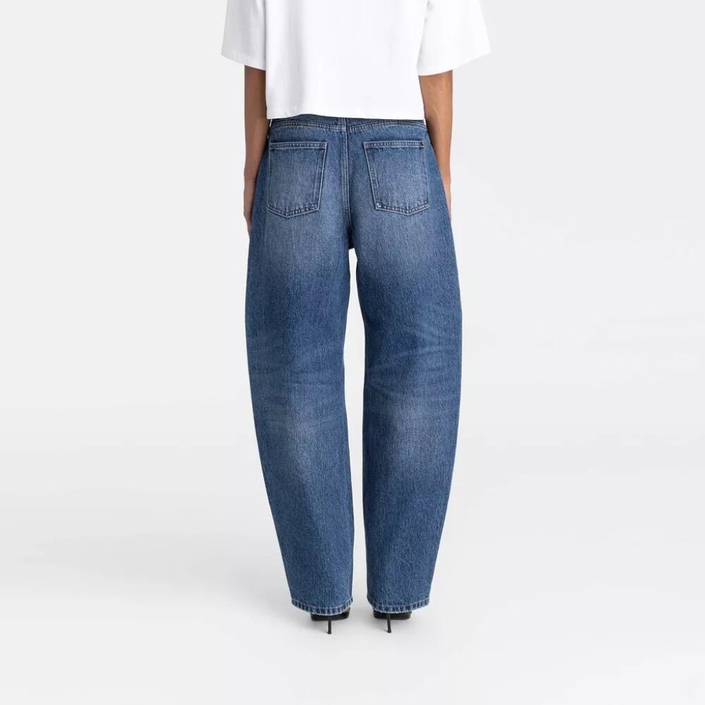 KBB by Kahlana The Lynnox Jean Mid Rise Barrel Wide Leg Dark Wash Jeans - Picture 2 of 6